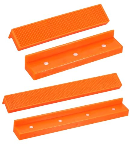HARFINGTON 1 Set Vise Jaw Pads 5 and 8 Rubber Flat Magnetic Vise Soft Jaws Standard Anti-Scratches Vice Covers Tools for DIY Making Woodworking Clamping Plumbing, Orange