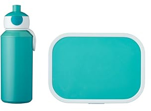 Mepal - Set de Almuerzo Campus - Fiambrera para Niños con Botella Pop-up y Fiambrera - Set de Almuerzo para el Colegio o para Llevar - Sin BPA - 400 ml + 750 ml - Turquoise