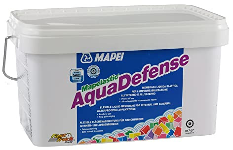 MAPELASTIC AQUADEFENSE FUSTINO DA 3.5 KG Membrana liquida Mapei IMPERMEABILIZZANTE ELASTICA RAPIDA