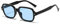 YOJUED Vintage Rechteck Ovale Sonnenbrille Damen Herren Gelb Gradient Brille Retro Tinted Sunglasses UV 400 Schutz (Schwarz/Blau)