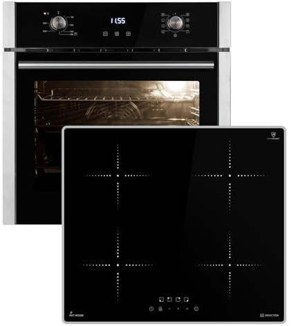 Cuisinière: 60cm Four encastrable EB8010ED + 59cm Plaque Induction IH85900ED | Gril | Circulation de l'air | Air chaud | Tiroirs télescopiques | Timer automatique | SET8010IH859ED