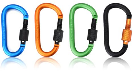 SGERUFZ 4 Pcs bunte Schraubkarabiner Tragkraft bis 30 kg für drinnen und draußen ideal für Hängematte Boxsack Dekoration