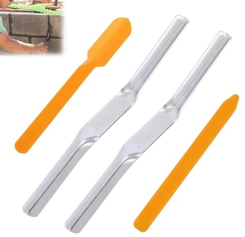 REBUCINA 4Pcs Brick Jointer 2pcs Double End Brick Pointing Tools and 2pcs Mortar Finishing Tools Pointing Tool Jointer Bricklaying for Professional Joints Between Bricks for Builders and Bricklayers