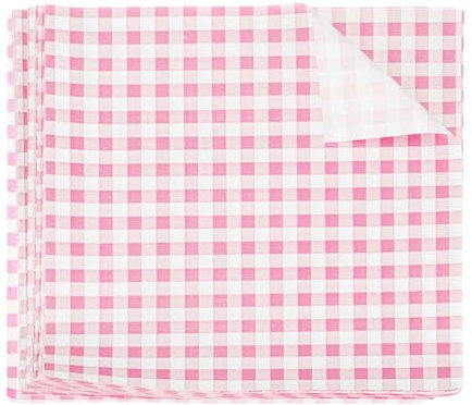 sourcing map 30 fogli di carta cerata quadrata a scacchi, 22 x 22 cm, per alimenti secchi, assorbenti, per panini, panini, panini, hamburger, cucina, rosa