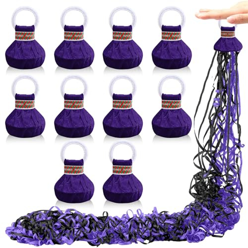 WinnerWhy 10 Pack Graduation No Mess Confetti Poppers Poppers Colorful Hand Throw Streamers Confetti Streamer for Anniversary Celebrations Wedding Birthday Graduation Party Favor(Purple)