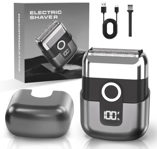LYRSLF Foil Shavers for Men, Mini Electric Razor for Face | 3 Floating Blades; LED Display; IPX7 Waterproof; Wet Dry Use; Cordless for Travel & Home; USB Type C