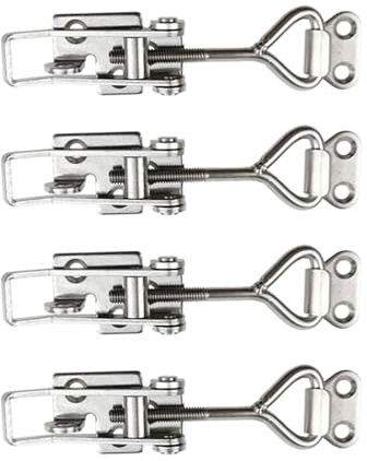 4-pack vipplås, 304 rostfritt stål vippspärr hasp klämma 100 kg/220 lbs justerbar snabbfrigörande spänningslås för skåp verktygslåda dörr