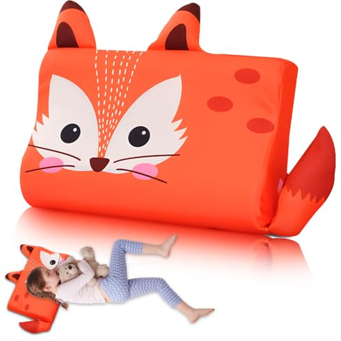 SGZIOO Schlummerkids Cojín Calmly, 45x27x6cm Almohada Infantil con Funda de Almohada, Ergonómico, Lavado Bar a Partir de 3 años (Naranja)