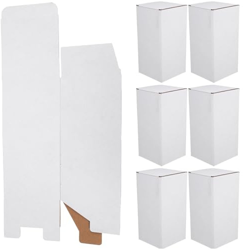 Alipis Cajas de Cartón Corrugado Blancas 10X10X20 CM Pack 10 Unidades para Embalaje y Envío Cajas Resistentes para Mudanzas Almacenamiento y Transporte de Botellas Vajilla y Pequeños