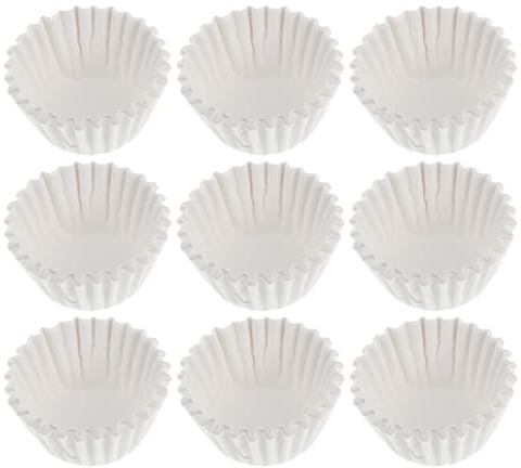 TOYANDONA 1000 Pirottini per Cupcake Resistenti al Grasso, Mini Teglie Rotonde di Carta Bianca per Muffin e Dessert da Forno, Impermeabili e Resistenti al Calore per Panificazione