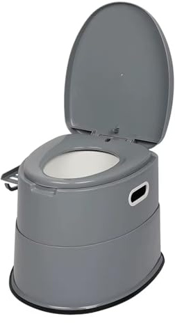 5L Portable Camping Toilet with Lid & Removable Bucket – Lightweight Travel Toilet for Adults with Paper Holder & Carry Handles – Compact Outdoor Toilet for Camping, Caravan, Festival & Emergency Use