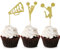 Unimall Global 24 Stück Cheerleader Cupcake Topper Gold Glitter Cheerleading Cupcake Picks Geburtstagsfeier Kuchen Dekore