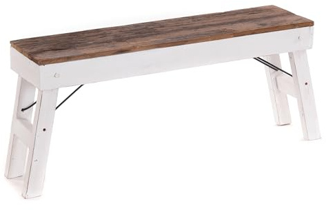 Aldo Banc de cuisine pliable en bois recyclé 112 x 48 x 28 cm