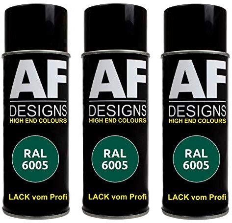 Alex Flittner Designs 3X Ral Pintura en Espray Pintura Coche Laca Colorida Lata de Aerosol RAL6005 Moosgruen Brillante