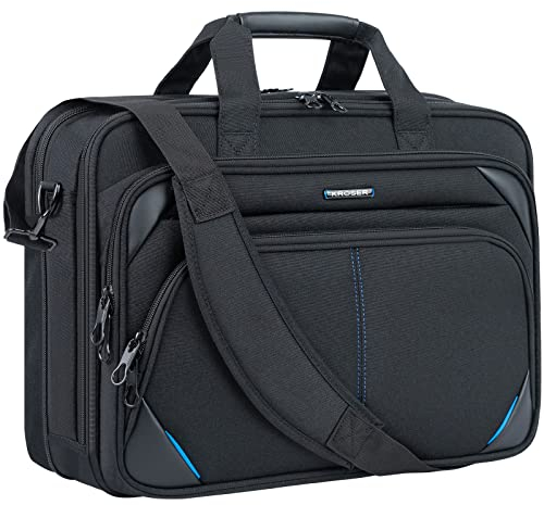 KROSER Laptop Tasche 18 Zoll Business Tasche Laptop für 17,3 Zoll Computer, Laptop Aktentasche, Wasserabweisend Schultertasche mit RFID Taschen für College/Herren/Frauen/Männer/Damen