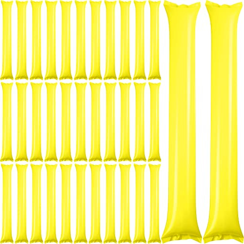 Zhanmai 150 Pcs Yellow Thunder Sticks Boom Boom Sticks Cheering Noise Makers Team Spirit Plastic Cheerleading Spirit Stick Bam Inflatable Cheer Noisemakers for Football Game Party Sport Events
