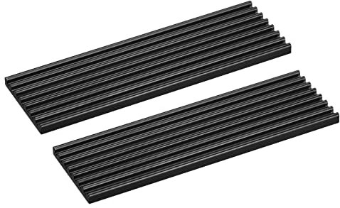sourcing map 2 Pack M.2 2280 Nvme SSD Heatsink Cooler with Thermal Pad Alloy Aluminum Heat Sink Cooling Sink for Laptop, 70x22x3mm, Black