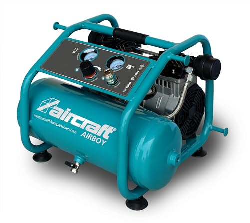 Aircraft AIRBOY SILENCE 241 OF E (ölfreier Kompressor, kompakte Bauform, mit Motorschutzschalter, Ansaugleistung ca. 240 l/min, Abgabeleistung 1,3 kW, Kompressor) 2000245