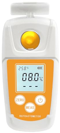 Medidor Brix 0-55%, refractómetro digital Brix de alta precisión con ATC para frutas, zumos, bebidas, medición del contenido de azúcar en la producción de vino, elaboración de cerveza, kit de cerveza