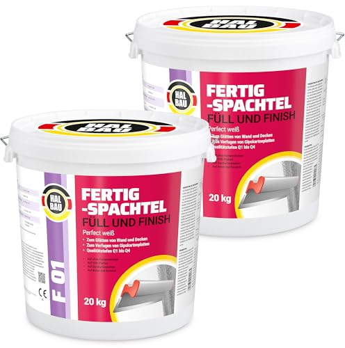Färdig spatel, fyllning av finish Q1-Q4, fogspackel inuti 60 kg, perfekt vit, utjämning fogning GK plattor halvkonstruktion F01