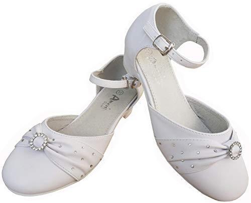 deine-Brautmode Kommunionschuhe Schuhe Kommunion Festliche weiße Kinderschuhe (Weiß, EU Schuhgrößensystem, Grundschulkind, Numerisch, Schmal, 30)