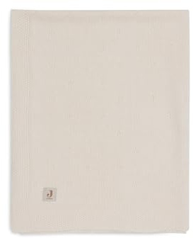 Jollein Couverture pour bébé Cosy Knit, Ivoire, 100 x 150 cm, 60% Coton, 40% Acrylique, pour lit d'enfant, tog 1.0, certifiée Oeko-Tex, Motif de Tricot