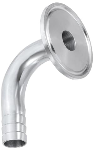 PATIKIL 90 graders armbåge tre klämmor slanghulling, sanitetsslang hulling rörmontering 5/8 tum rör 50,5 mm hylsa (1,5 tre klämmor) 304 rostfritt stål för bryggeri vinodling matbearbetningsutrustning
