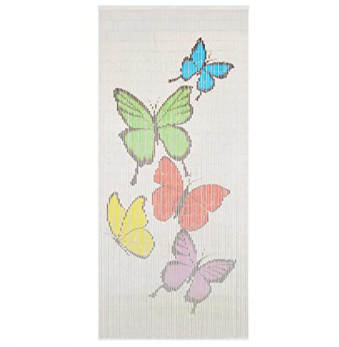 Brokky Insect Door Curtain Bamboo 90x200 cm-Magnetic Fly Screen Door,Heavy Duty Bug Mesh Curtain with Powerful Magnets and Full Frame Magic Tape,Insect Protection Door No Gap