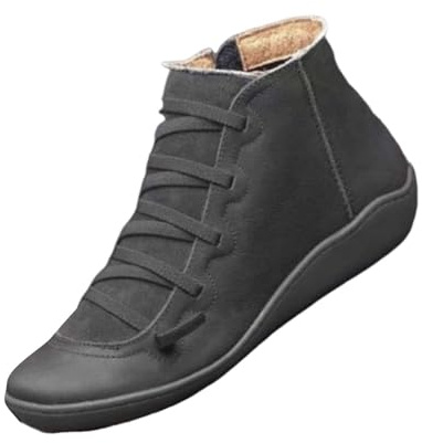 Bottes de marche imperméables pour femme - Bottes de cheville coupe large - Soutien de la voûte plantaire - Semelle souple confortable - Chaussures orthopédiques antidérapantes et légères - Bottes en