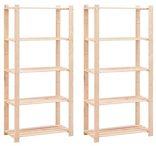 ShGaxin Hylla med 5 nivåer, bokhylla, bokhylla, bokhylla, trapphylla, möbelhyllor, rumshyllor, 2 stycken massivt furuträ 250 kg