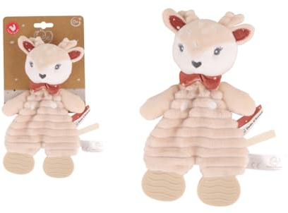 DODO D'AMOUR - Doudou de Dentition - Biche - 053976 - Beige - Polaire - Naissance - Peluche - Bébé - Rassurant - Doux - Lavable - Gencive - Cadeau - À Partir de 0 mois