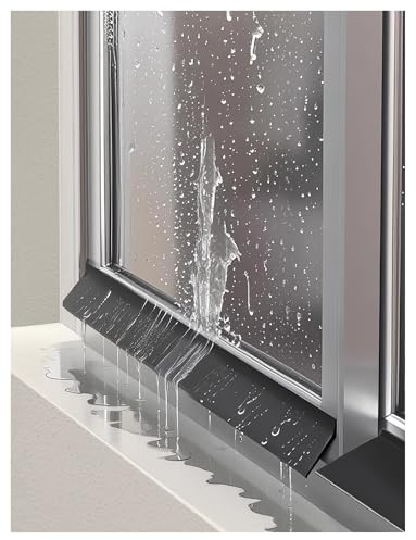 Barrière d'étanchéité en caoutchouc for rebord de fenêtre, protection anti-pluie pliable, déflecteur de pluie universel for portes, fenêtres coulissantes et à battants(100x5.5cm/39.4x2.2in)
