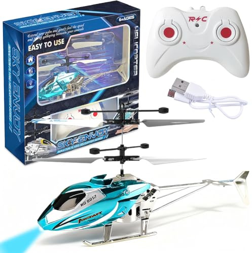 WFKKMEQ Remote Control Helicopter, RC Helicopters Toy Mini RC Helicopter Remote Control Flying Toy Controlled Aircraft Indoor Airplane Toys Mini Helicopters Models Gifts for Birthday,Festival(Blue)
