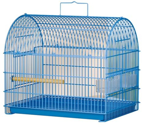 BirdCages Metal Birdcage Semi Circular Top Handle Outdoor Bird Villa Drawer Tray Multi Door Parrots Cockatiels(Blue)