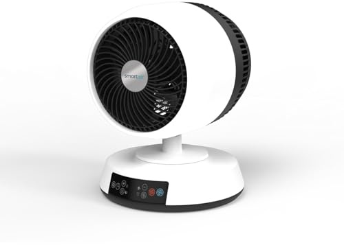 Smart Air Dual Breeze Hot & Cold Fan with Powerful Airflow - Cooling Fan in Summer & Warm Room Heater in Winter - 24 Fan Speeds - Automatic Safety Shut Off - 24 Hour Timer - Desk, Bedroom, Indoor Use