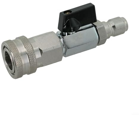 Hosrivae Kit de válvula de bola para lavadora a presión, acero inoxidable, conexión rápida de 3/8 o 1/4 pulgadas y compatible con NPT, control de encendido/apagado a prueba de fugas para limpieza al