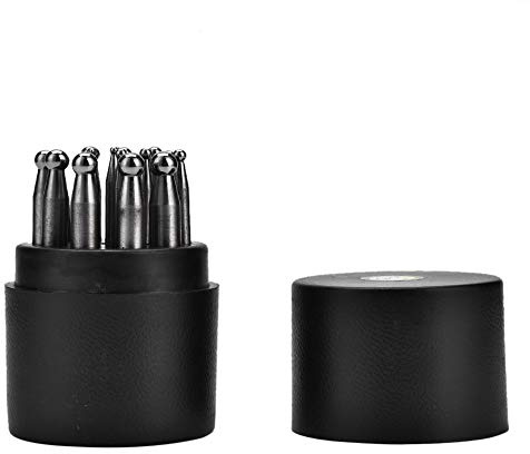 HUSHUI 17 st. Dapping Punch Set, Slitstarka Metallsmycken Dapping-verktyg för Smycketillverkning och Guldsmide, Glansig Finish, Perfekt för Hantverk