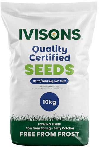 Ivisons 10 Kg Premiership Lawn Seed Football Pitch Grass Seed Super Hard Wearing Seeds