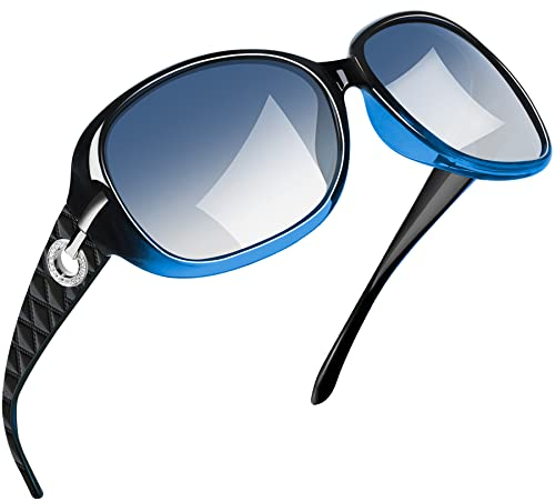 Joopin Gafas de Sol Mujer Polarizadas Protección UV400 de Moda de Gran Tamaño Gafas de Sol Señoras Sunglasses Women Azul Degradado