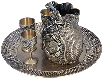 Türkisches Tee-Set, türkisches Vintage-Kaffeekannen-Set, türkisches Teekannen-Set aus Zinklegierung, exquisites Muster, türkisches Kaffee-Set