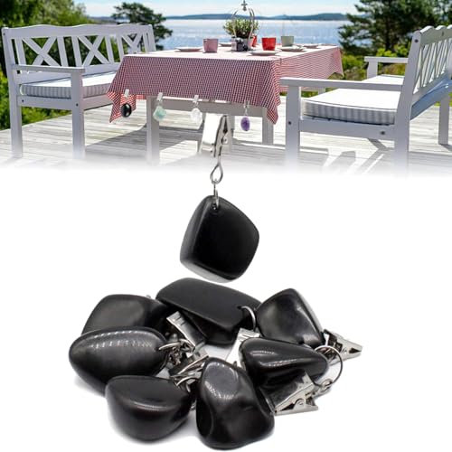 ROVENEW 8er Set, Tischdeckenbeschwerer, Duschvorhanggewichte und Vorhanggewichte, Meditationszubehör und spirituelle Dekorationen (Obsidian)