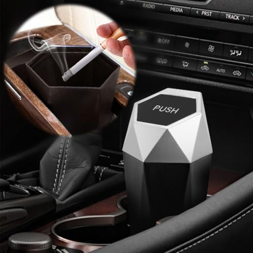 IVEOPPE Mini Auto Mülleimer mit Deckel - Automülleimer, Auto Mülleimer Innenraum, Auto Aschenbecher, Auto zubehör, Kleiner Mülleimer für Autos, Zuhause, Büro, Office
