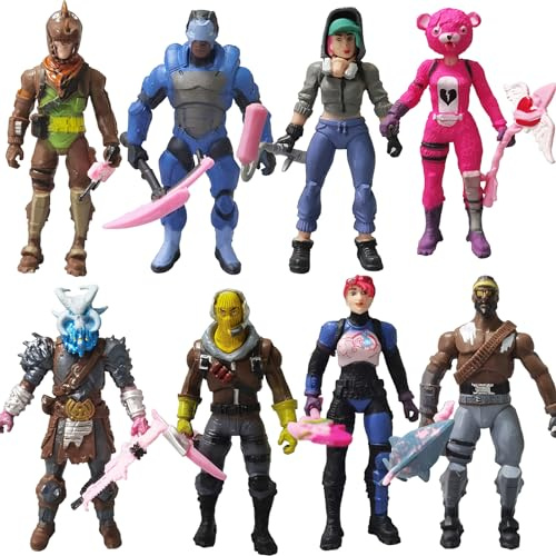 Jofiesu Video Game Happy Birthday Cake Topper, Action Figures Set，Party Supplies Cake Decoration Supplies for Adults (8pcs)