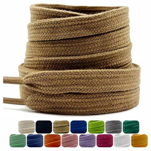 Dafannis Cordones Planos de Algodón, 9 mm de Ancho Cordones Muy Resistentes Zapatos Para Correr, Cordone Zapatillas Deporte, 2 Pares Cordone Zapatos de Repuesto de Primera Calidad