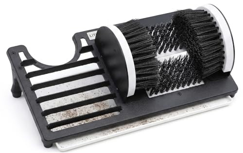 Heavy Duty Boot Scraper Brush with Removable Tray - Adjustable Extra Wide Shoe Scrubber for Indoor & Outdoor - Mud, Dirt & Snow Cleaner for Garage, Garden & Farm