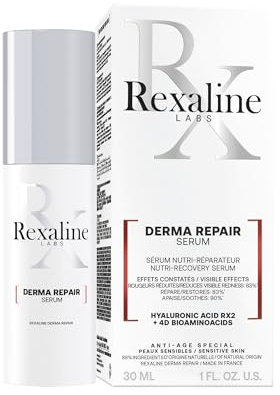 Rexaline Derma Repair Serum – Anti-Rötungen & beruhigendes Serum für empfindliche Haut – RX2-Hyaluronsäure & grüne Pigmente – Tiefenwirksame Feuchtigkeit & sofortige Korrektur – 30 ml