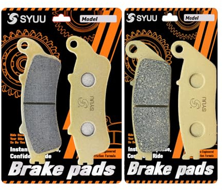 S SYUU Motocicleta Fibra de cobre delantero y trasero Pastillas de freno Compatible con Honda FJS400 FJS 400 Silverwing 2006-2008 FJS600 FJS 600 Silverwing 2001-2008 FA281F FA196R