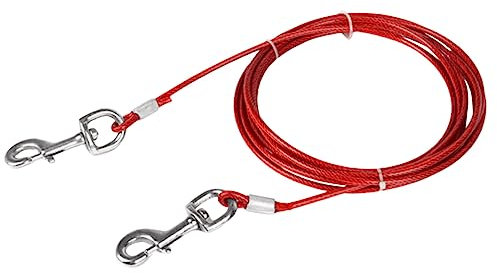Raxove Amarre para Perros, Correa Amarre Reflectante 3 Metros, Cable Resistente y Resistente para Mascotas con Ganchos giratorios Metal, Cables Amarre para Perros a Prueba óxido adecu