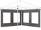 Outsunny Set 2 Pareti Laterali per Gazebo 3x6m e 3x3 m, Teli per Gazebo in Tessuto Oxford con Finestre e Cerniere, 295x195cm, Grigio