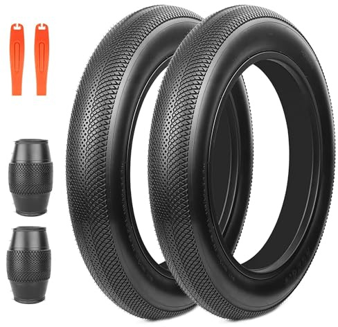 ZUKKA 2 Paquete de neumáticos de Bicicleta de 20 Pulgadas, 20 x 4,0, para Bicicleta eléctrica, Compatible con Wide Mountain Snow Bicycle (Fat Bike Tires), Color Negro